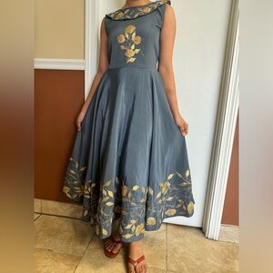 A gray Indian kurta style handmade dress in size small (size 34)